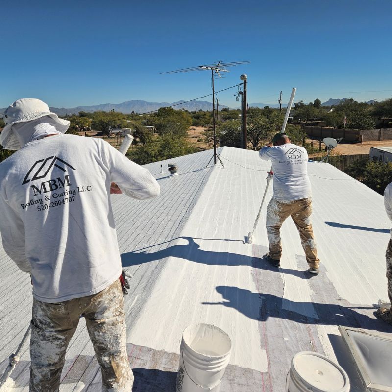 MBM Roofing and Coating Technician Coating Sloped Tucson Roof