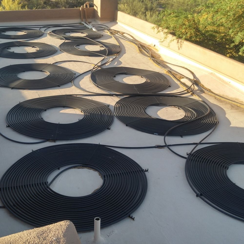 Rooftop Pool Heating System Before Removal